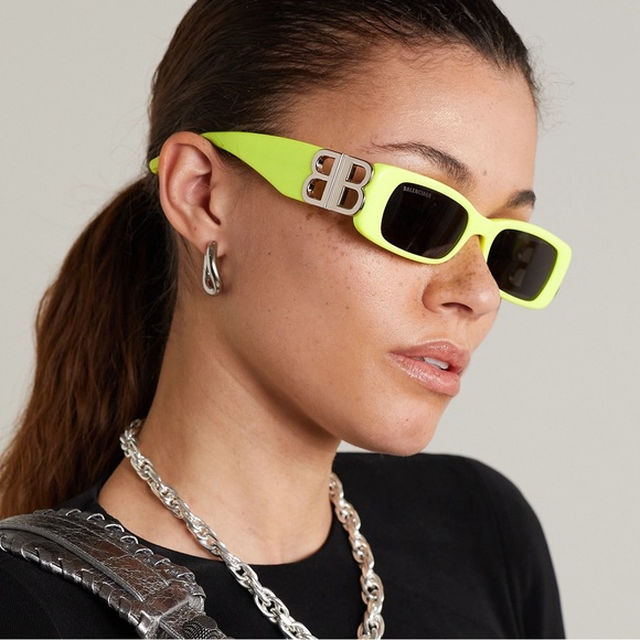 NEW BALENCIAGA BB0096S 008 SQUARE YELLOW UNISEX SUNGLASSES BALENCIAGA - Picture 6 of 15